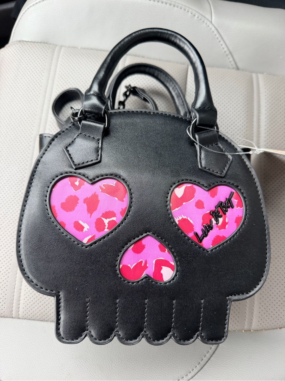 Betsy Johnson Black & Pink Skull Novelty Crossbody NWT